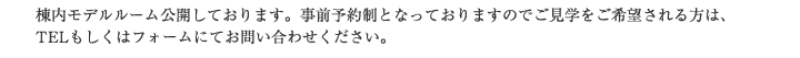 棟内モデルルーム公開しております。事前予約制となっておりますのでご見学をご希望される方は、お電話もしくはフォームにてお問い合わせください。